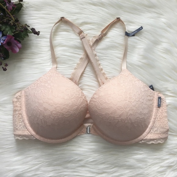aerie Other - NWT Aerie Light Pink Lace Front Hook Push Up Bra